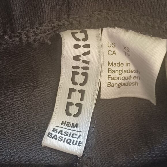 H&M Divided Basic Leggings Sz XS Black W/Yellow & White Side Stripe Urban Cool - Picture 4 of 7